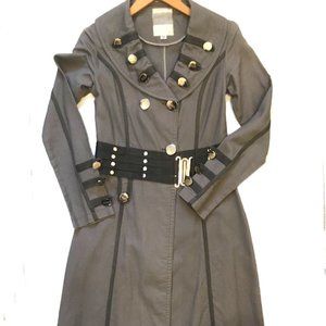 Gucci (?) Military Style Coat w/Buttons Imprinted "Gucci" Size 36 = US XS